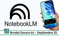 Mano sujetando iPhone con iOS 26 y logo de Notebook L