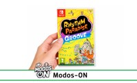 Imagen de una mano cogiendo la caja del videojuego y logo Modos-ON