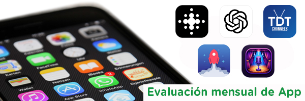 iconos de las app de este mes: Envision, ChatGPT, Asistente del ponente, Hyperion Launcher y TDTChannels.