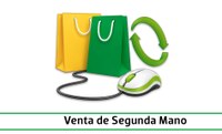 Imagen con dos bolsas de compra, una verde y otra amarilla, junto a un ratón de ordenador y un símbolo circular de reciclaje verde.